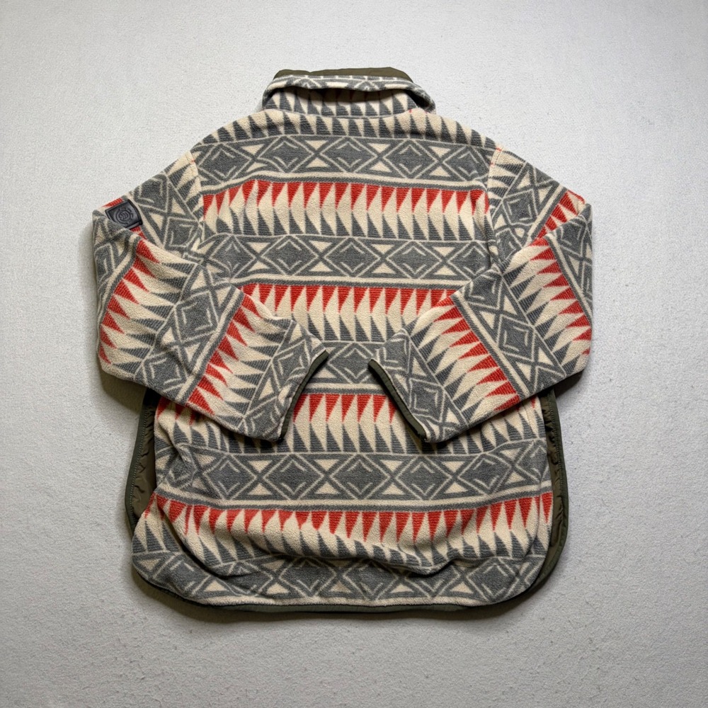 Element Fleece Pullover Women XS Grey Red Aztec Wolfeboro Snap Neck Geometric - Picture 6 of 12